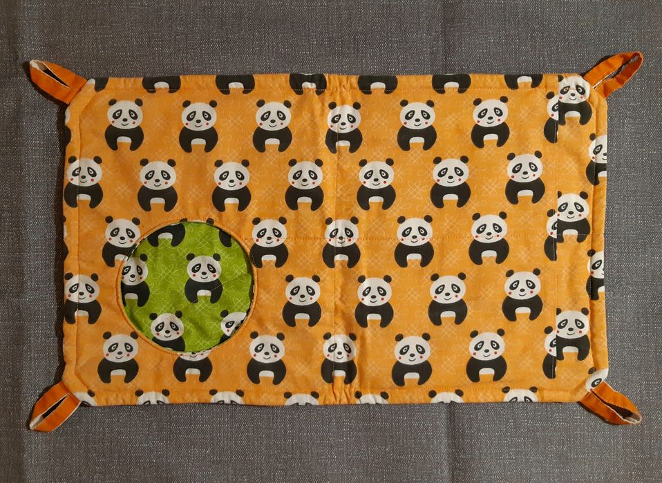 Hamak z norką 46x28, domek płaski wiszący w pandy bawełna, szynszyla