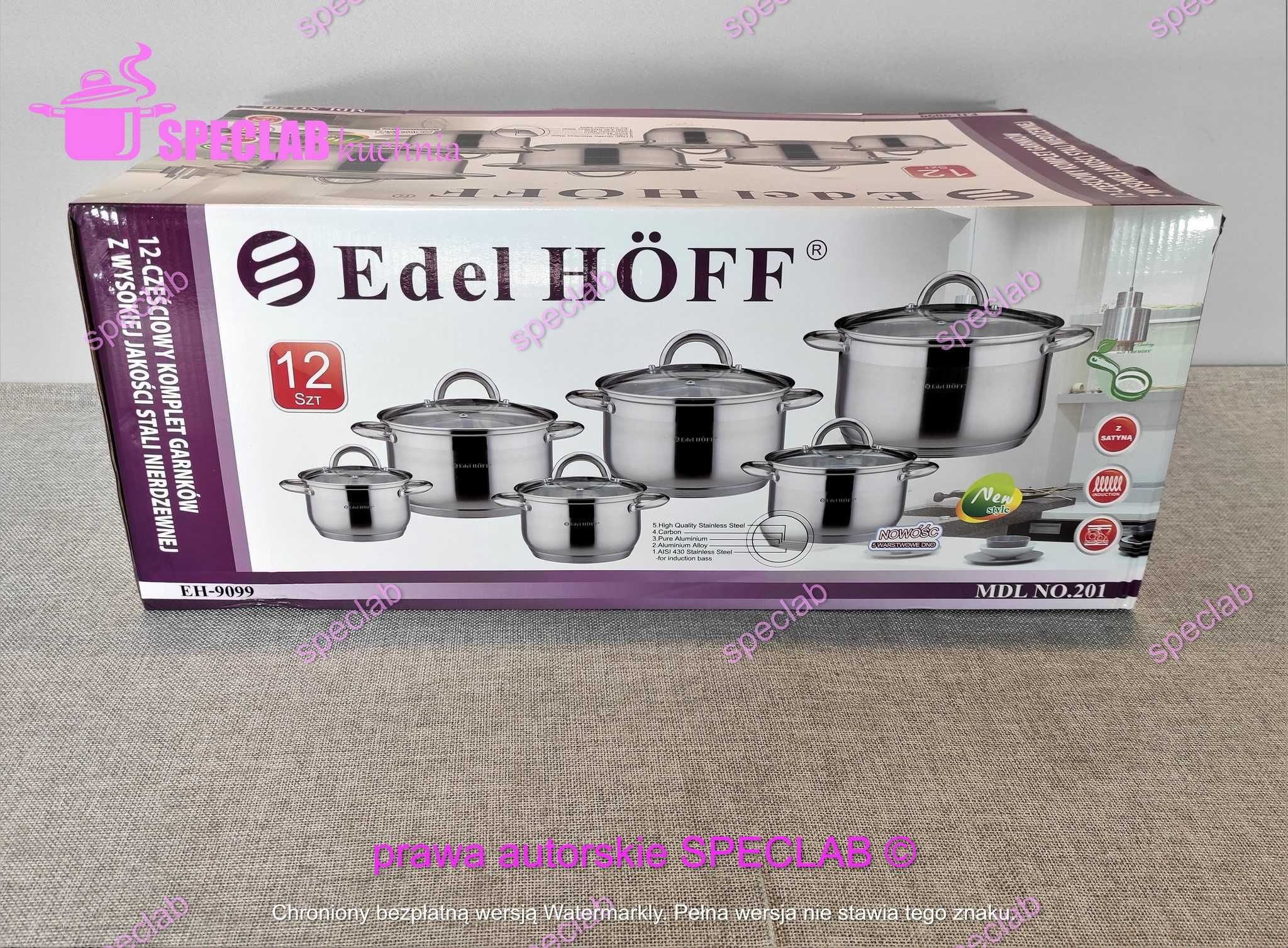 Zestaw garnkow EDELHOFF EH-9099 Gaz, indukcja, halogen, ceramika