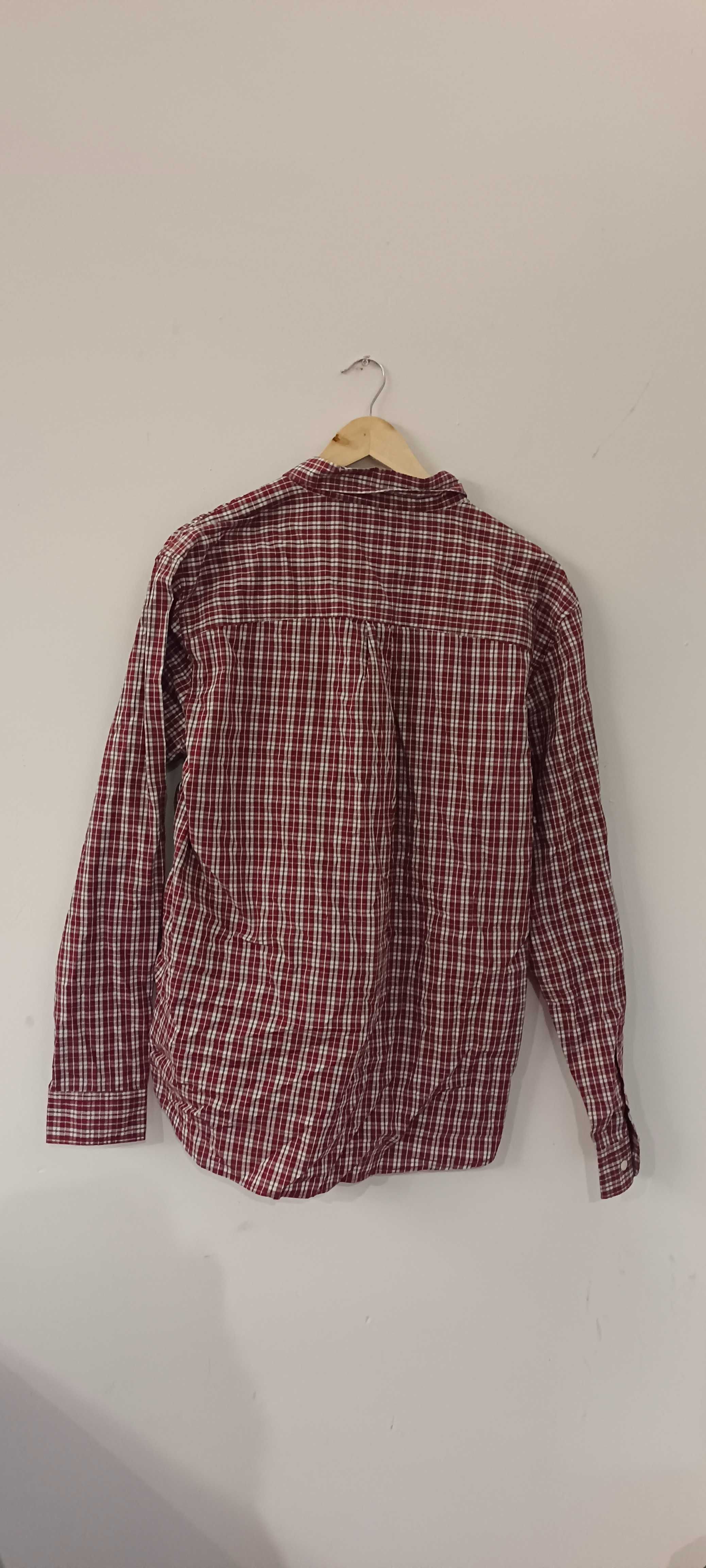 Casualowa koszula w kratkę z długim rękawem XL bawełna