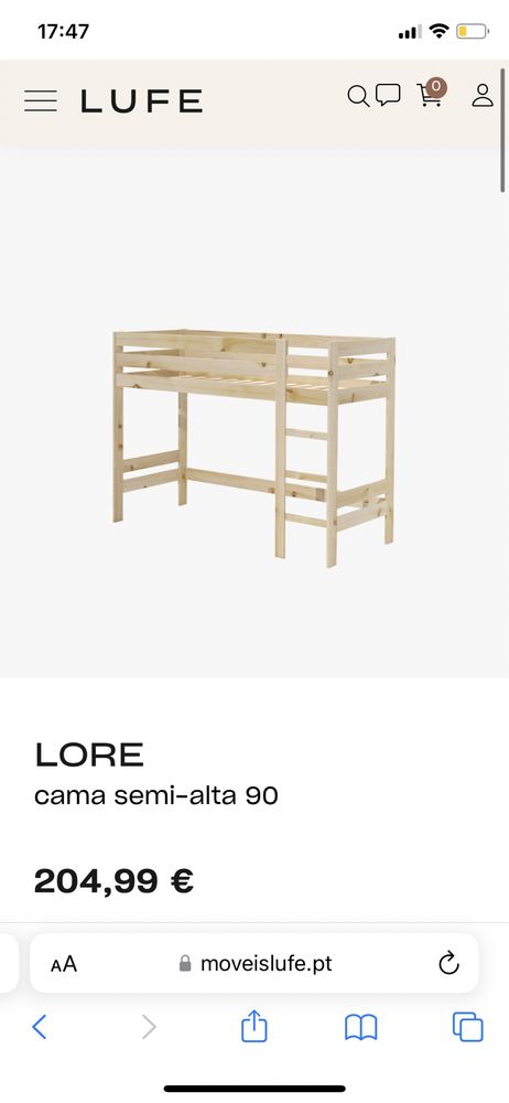 Cama alta como nova LUFE