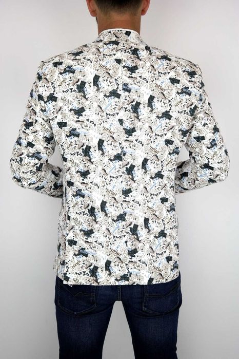 GIOVANNI PERA Marynarka męska D202 napisy książka GAZETA 48 S