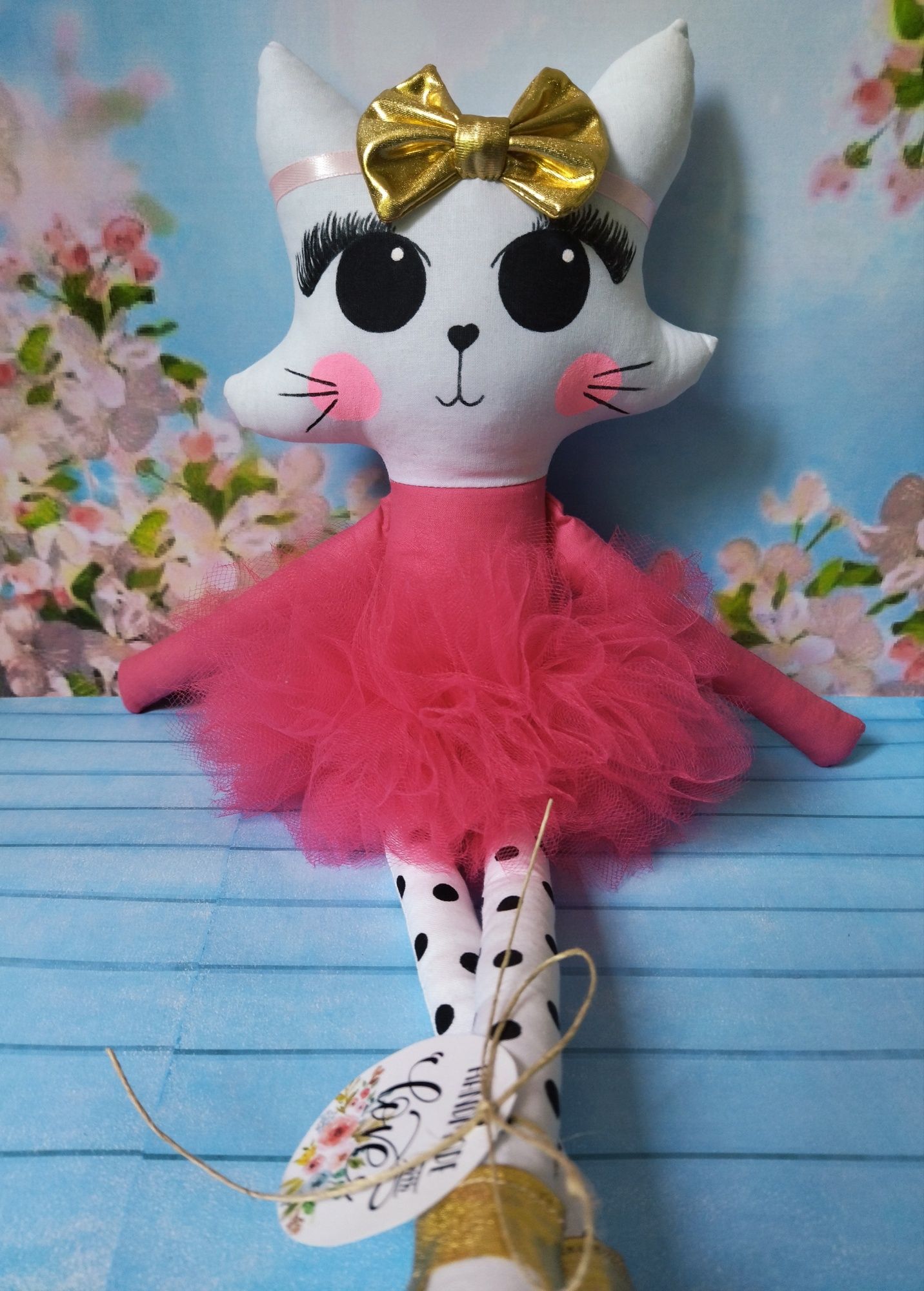 Kot kotek baletnica szyty bawełna personalizacja