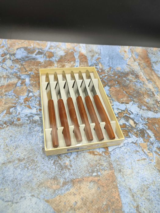 Komplet Noży Solingen - Salto - Drewno Teak - Design lata 60/70 -A4