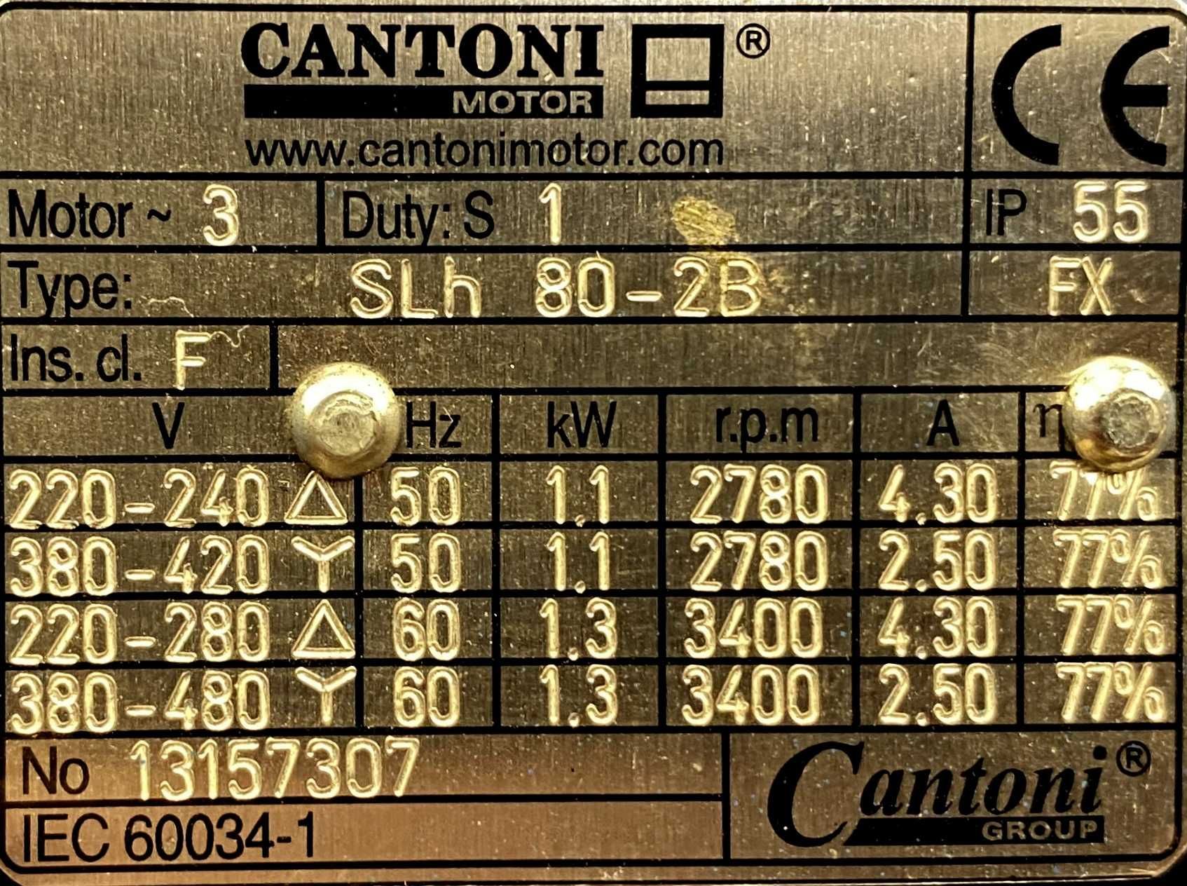 silnik elektryczny 1,1kW 2780obr. 3fazowy B35