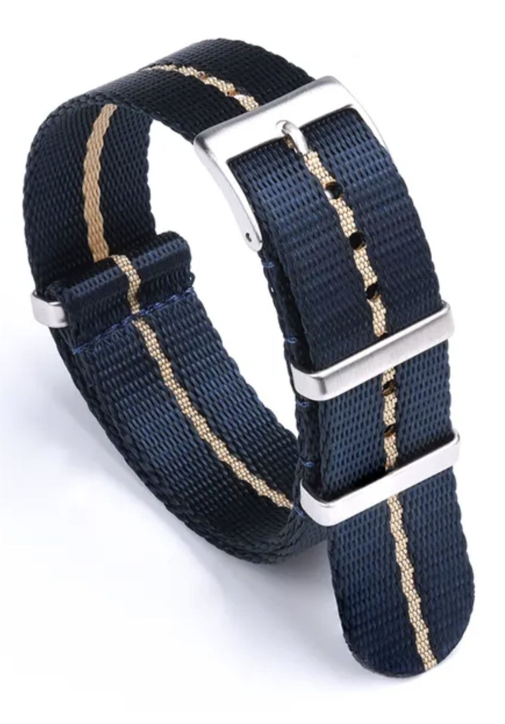 Bracelete NATO - azul khaki - 20 mm - nova