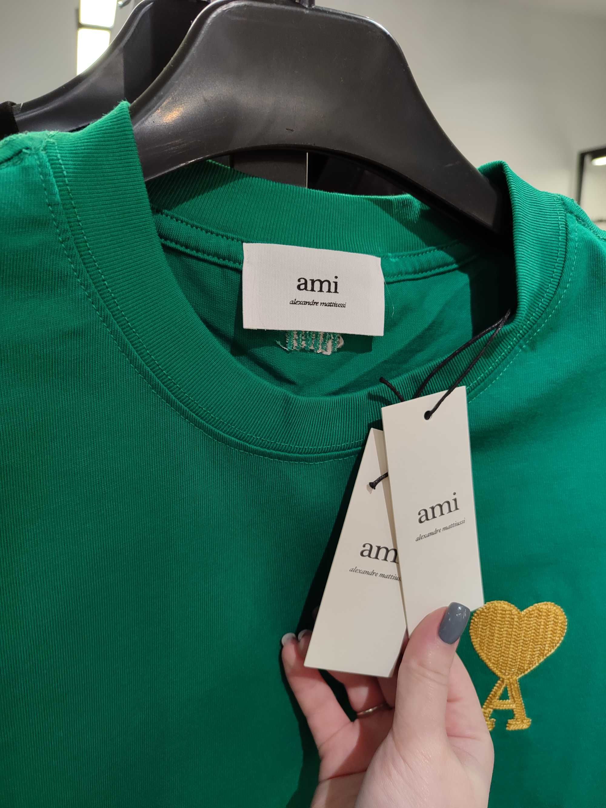 Футболка AMI Paris Ami de Coeur Lurex T-Shirt Green