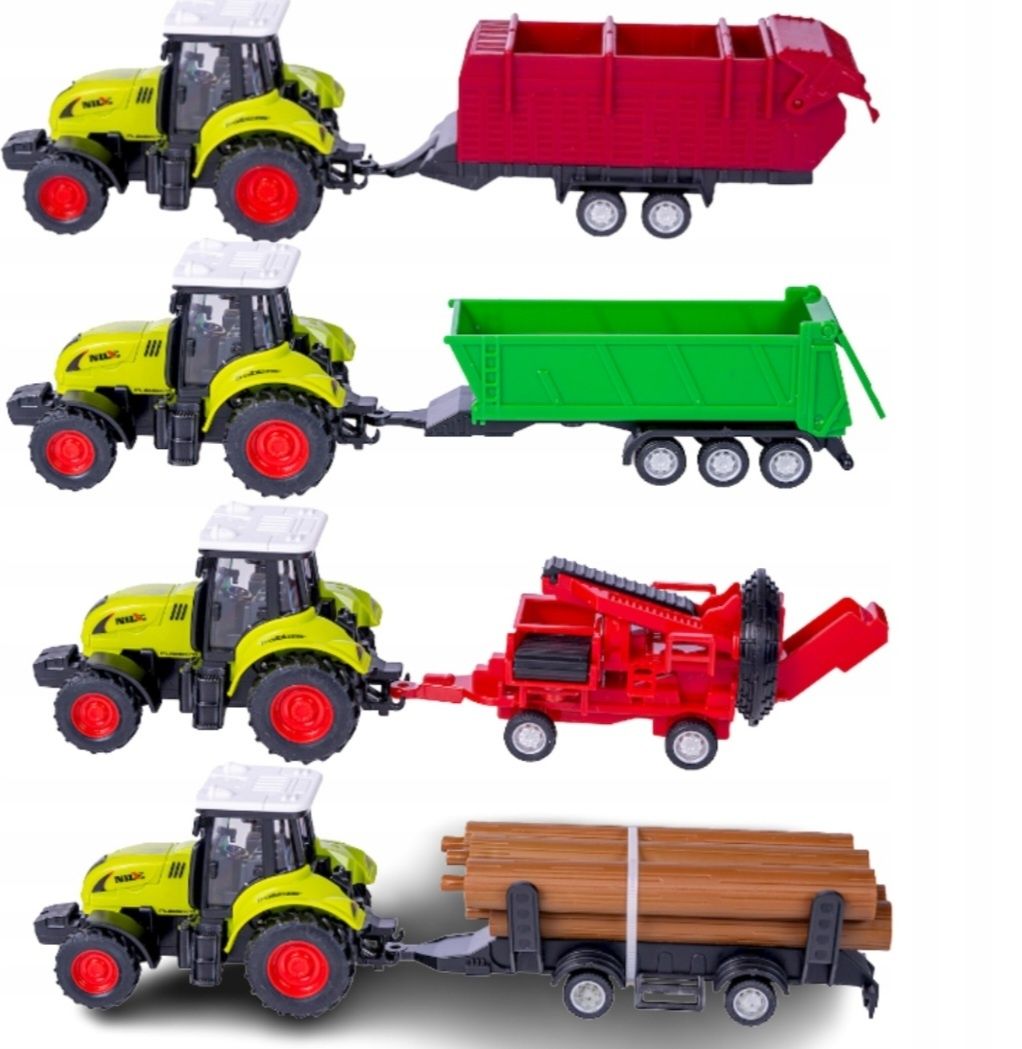 Ciągnik Traktor z przyczepą zestaw zabawka dla dzieci prezent