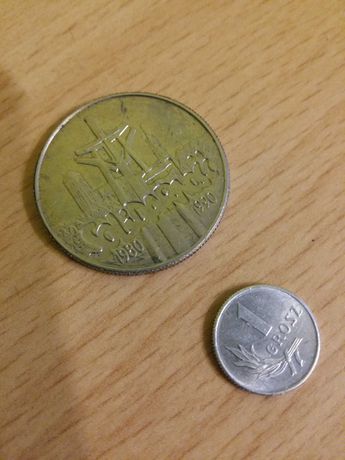 Moneta 10000zł Solidarność  i 1 gr 1949