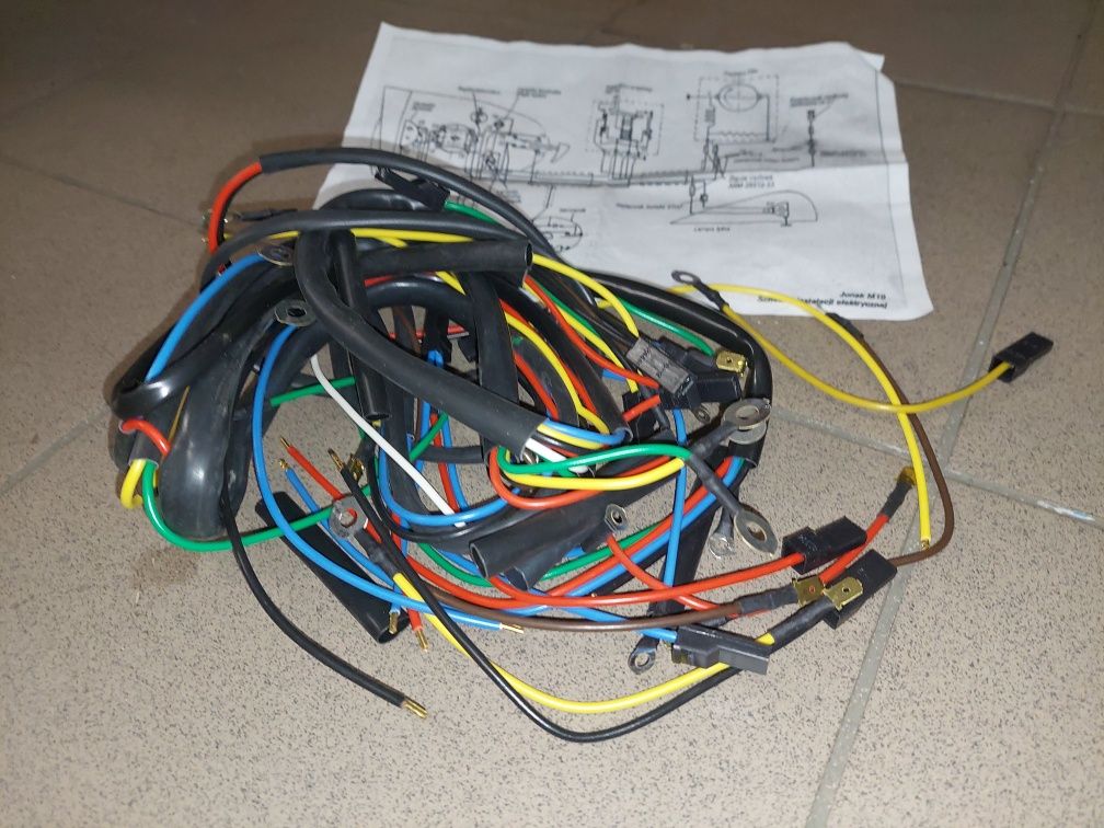 Nowa Polska kpl instalacja wiązka elektryczna junak m10+katalog rama