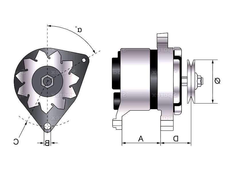 Alternator (Mahle) - 14V, 65 Amper IA0415