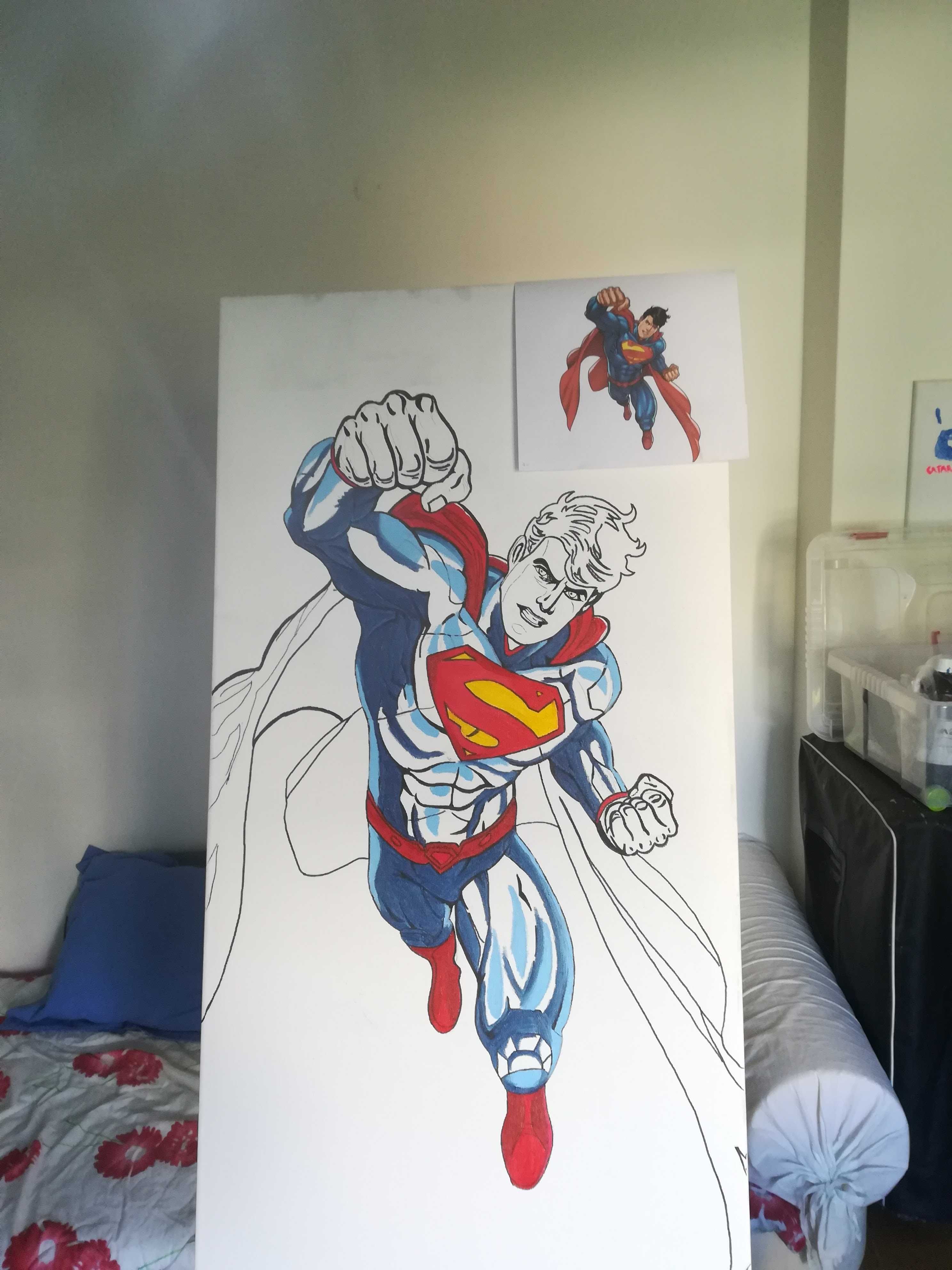 Tela pintada a oleo. Superman (DC comics)