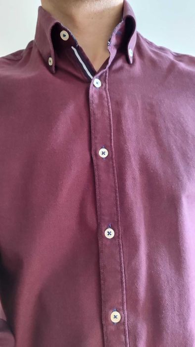 Camisa Bordeaux Homem Zara | Tamanho S | Slim Fit [Usada uma vez]