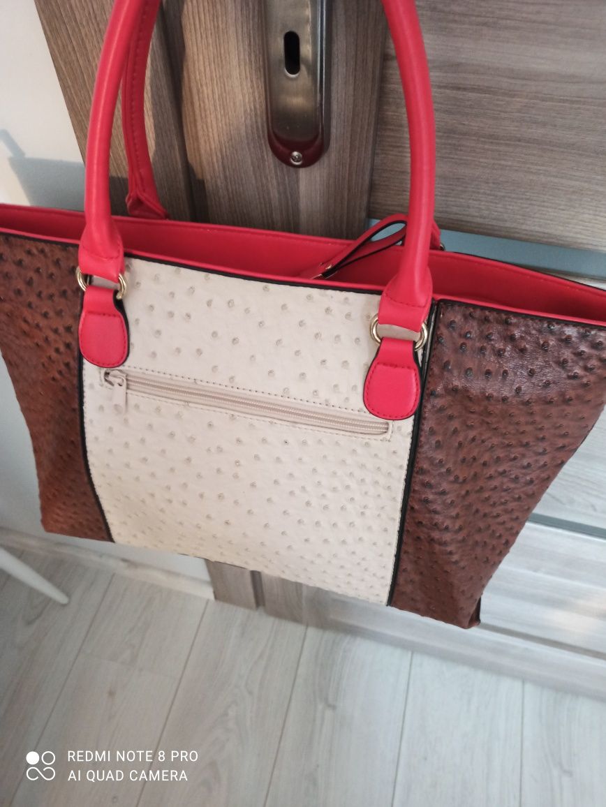 Pojemna elegancka Torebka shopper bag sygnowana Tanio Okazja