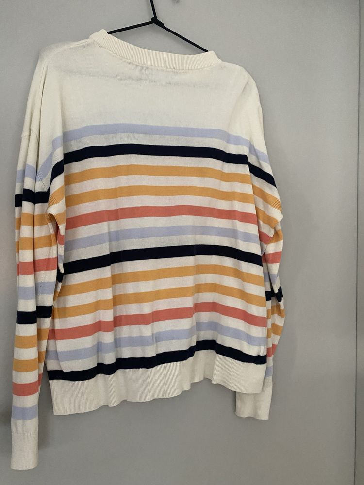 Sweter damski bawełniany Marks&Spencer L jak nowy paski kolorowe