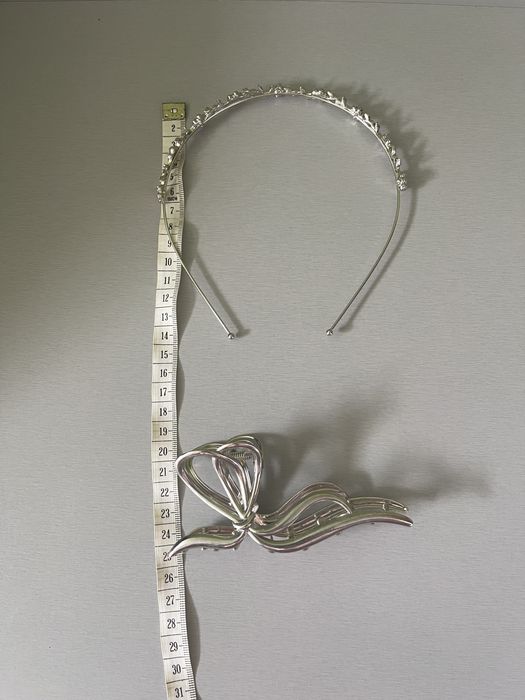 Srebrna opaska i spinka do włosów