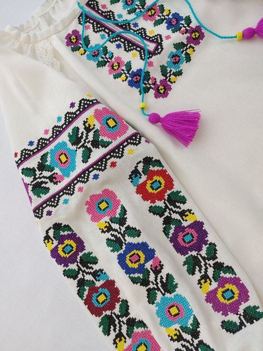 104-140 Вишиванка вишита сорочка на дівчинку