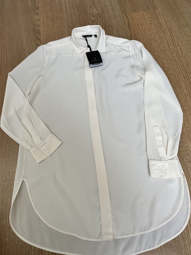 Шовкова класична блуза сорочка рубашка блузка Massimo dutti 34 36
