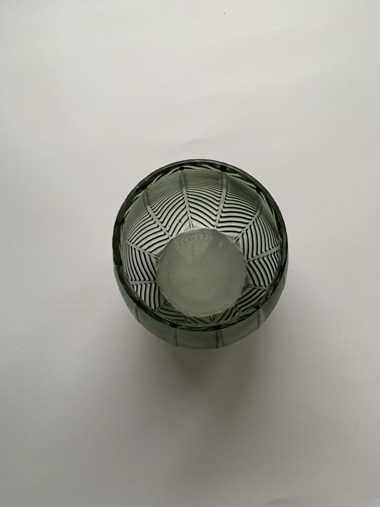 Wazon zielony butelkowa zieleń szklany wzór