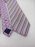 Tommy Hilfiger fioletowy jedwabny krawat w paski