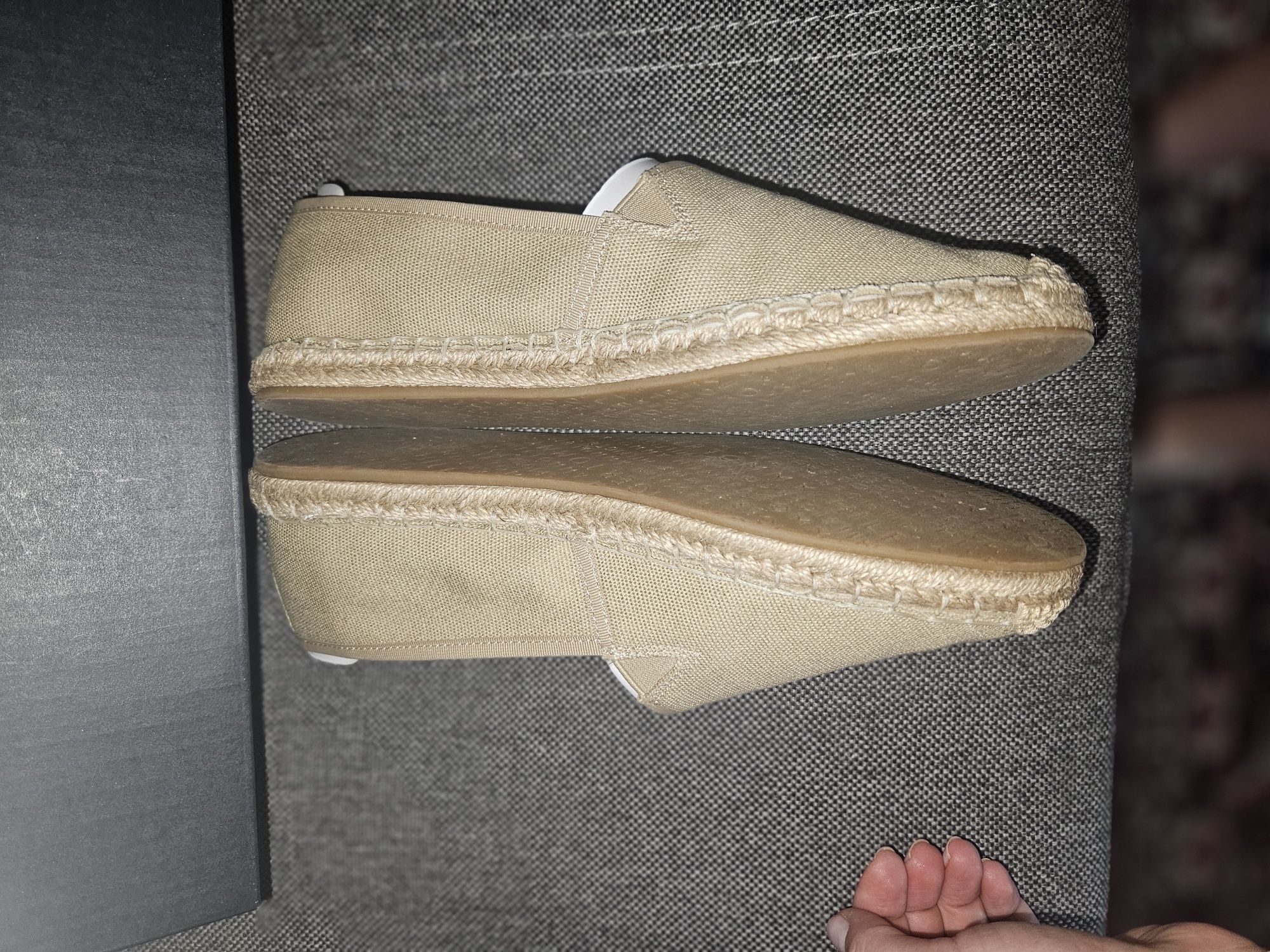 Nowe Espadryle r.38 Tommy Hilfiger beżowe brąz Flag Canvas Espadrile
