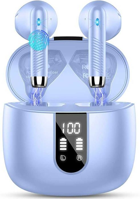 Słuchawki bezprzewodowe douszne Bluetooth 5.3 Fioletowe J55 DRSAEC