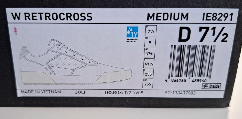 Sapatos de Golfe Adidas Retrocross  Brancos - NOVOS! (Tam. 41