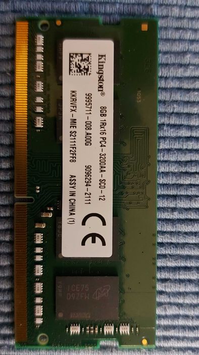 Kingston DDR4 8gb 1rx16 pc4 3200aa sc0 12