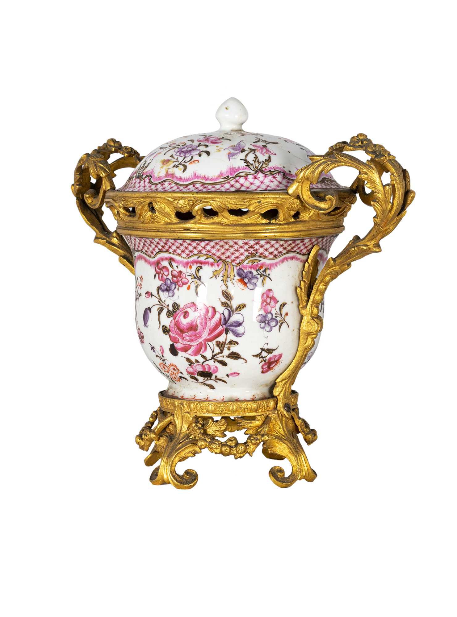 Terrina porcelana rosa bronze Luís XV | século XVIII