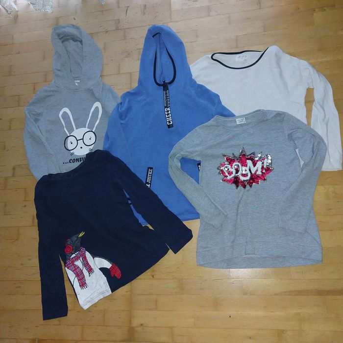 Bluzy bluzki roz. 152 - 5 szt. długi rękaw