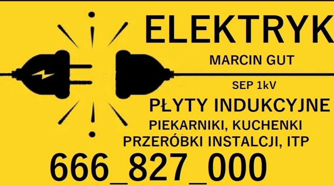 Podłączenie płyty indukcyjnej. ELEKTRYK, uprawnienia SEP 1kV, GWARANCJ