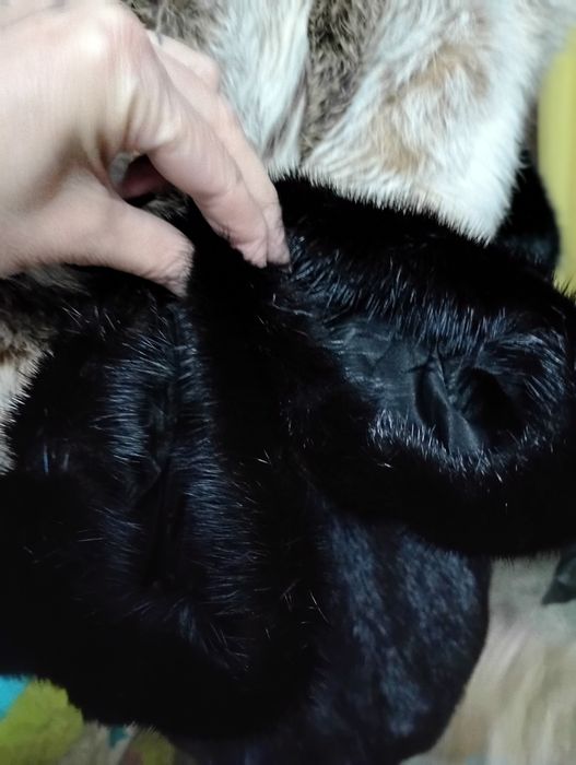 Ог 108см. Норковая шуба с рысью. Полушубок. Натуральная шуба