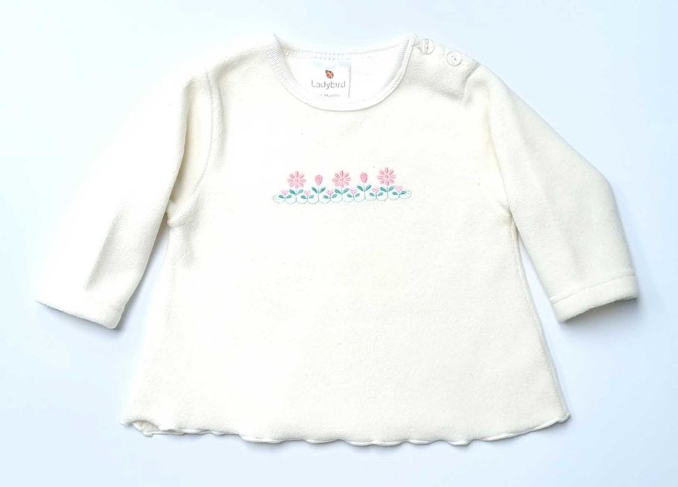 Dziewczęca polarowa bluzka LADYBIRD niemowlęca 62-68, 3-6 m-cy biała