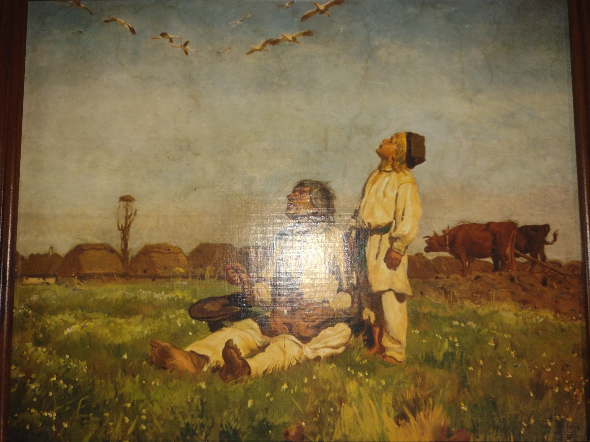 Obraz Chełmoński Józef Bociany roz.37x31cm.