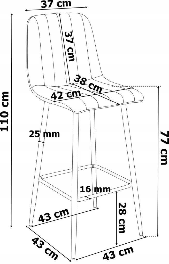 Hoker barowy nowoczesne wysokie krzesło