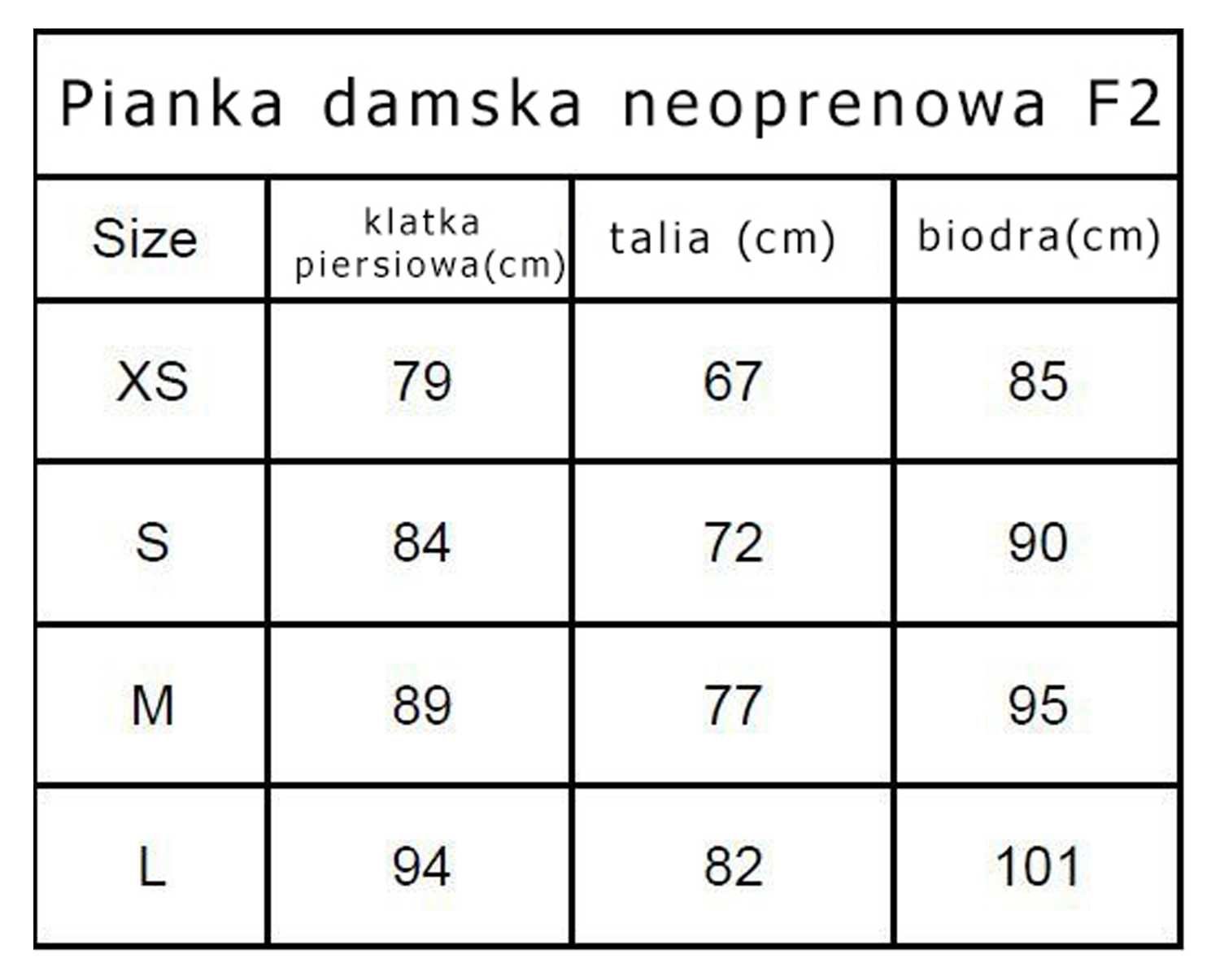 F2 pianka neoprenowa markowa krótka short damska Gipsy rozm XS-L
