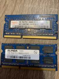 Kości pamięci RAM DDR3 3GB (2GB + 1GB) PC3-10600 SODIMM do laptopa