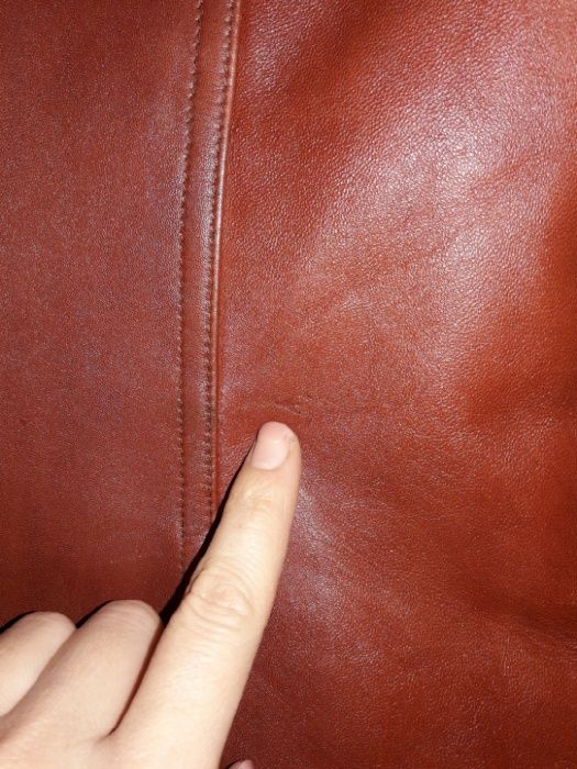 Курточка пиджак кожаная, рыжая демисезон