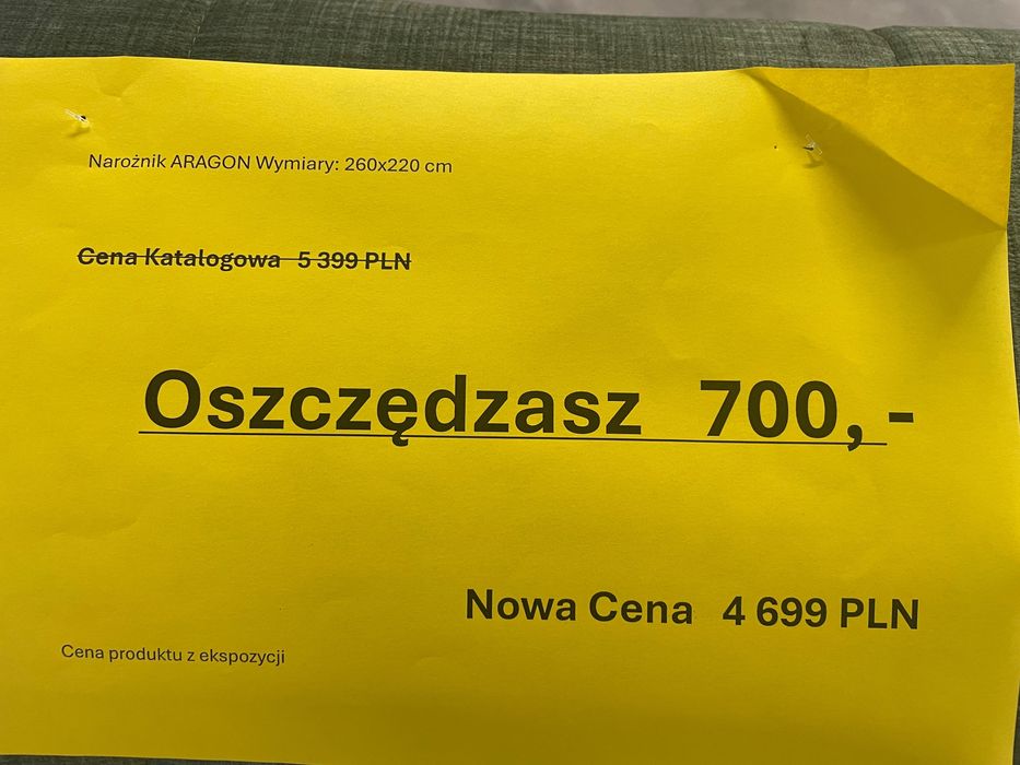 Meble tapicerowane z ekspozycji Salon , Nowa Sól ul. Bohaterów Getta 9