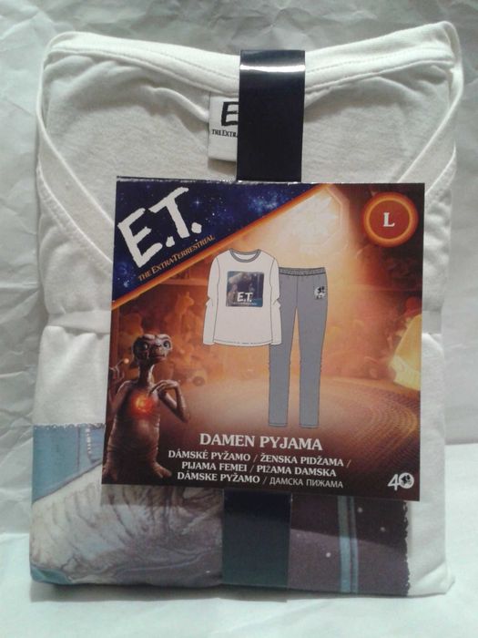 Piżama damska długi rękaw 100% bawełny na licencji 40 lat filmu E.T. L