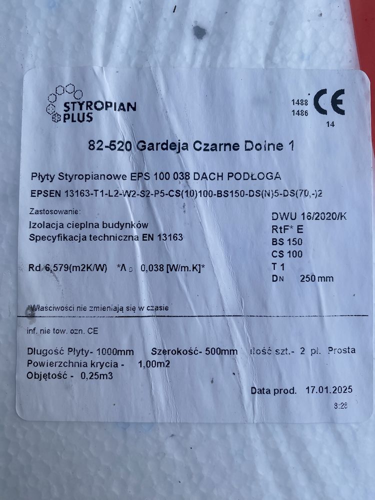 Styropian 25 cm strop podłoga