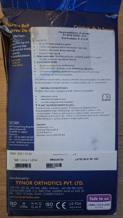 Pas przepuklinowy meski rozm.L