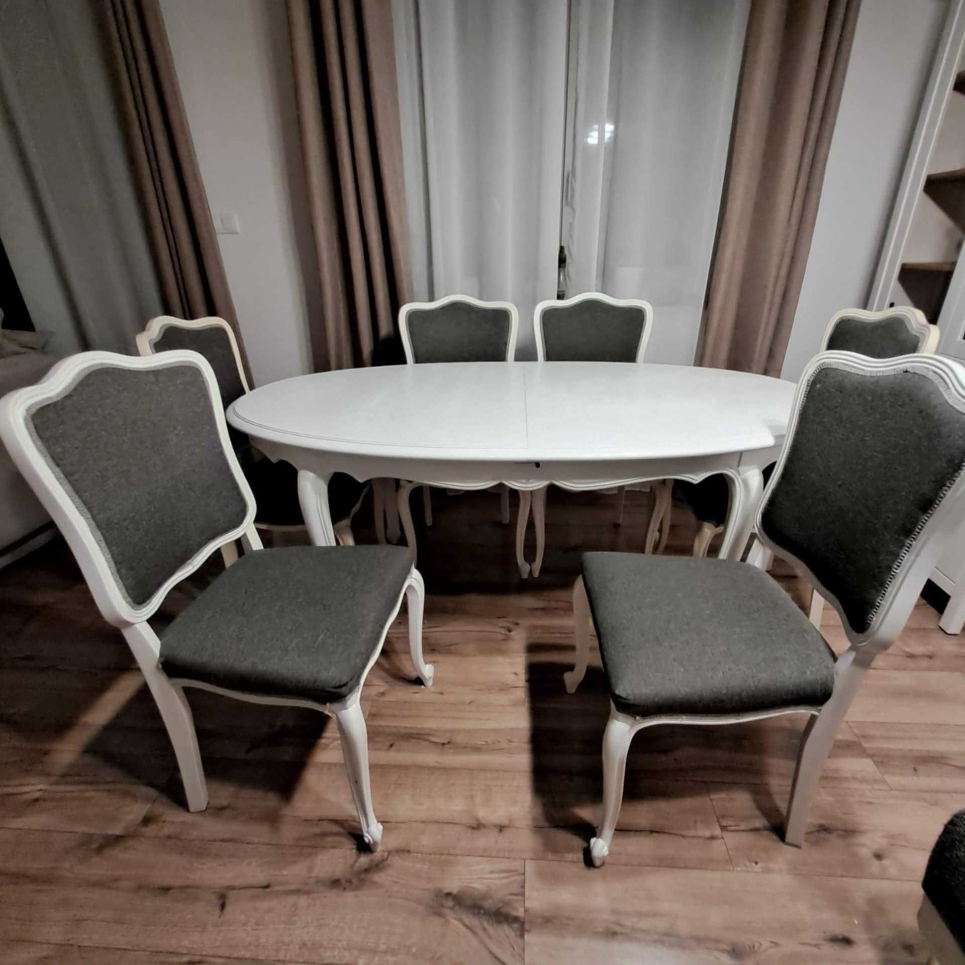 Rozkładany stół z krzesłami zestaw, 6 krzeseł, stół i krzesła