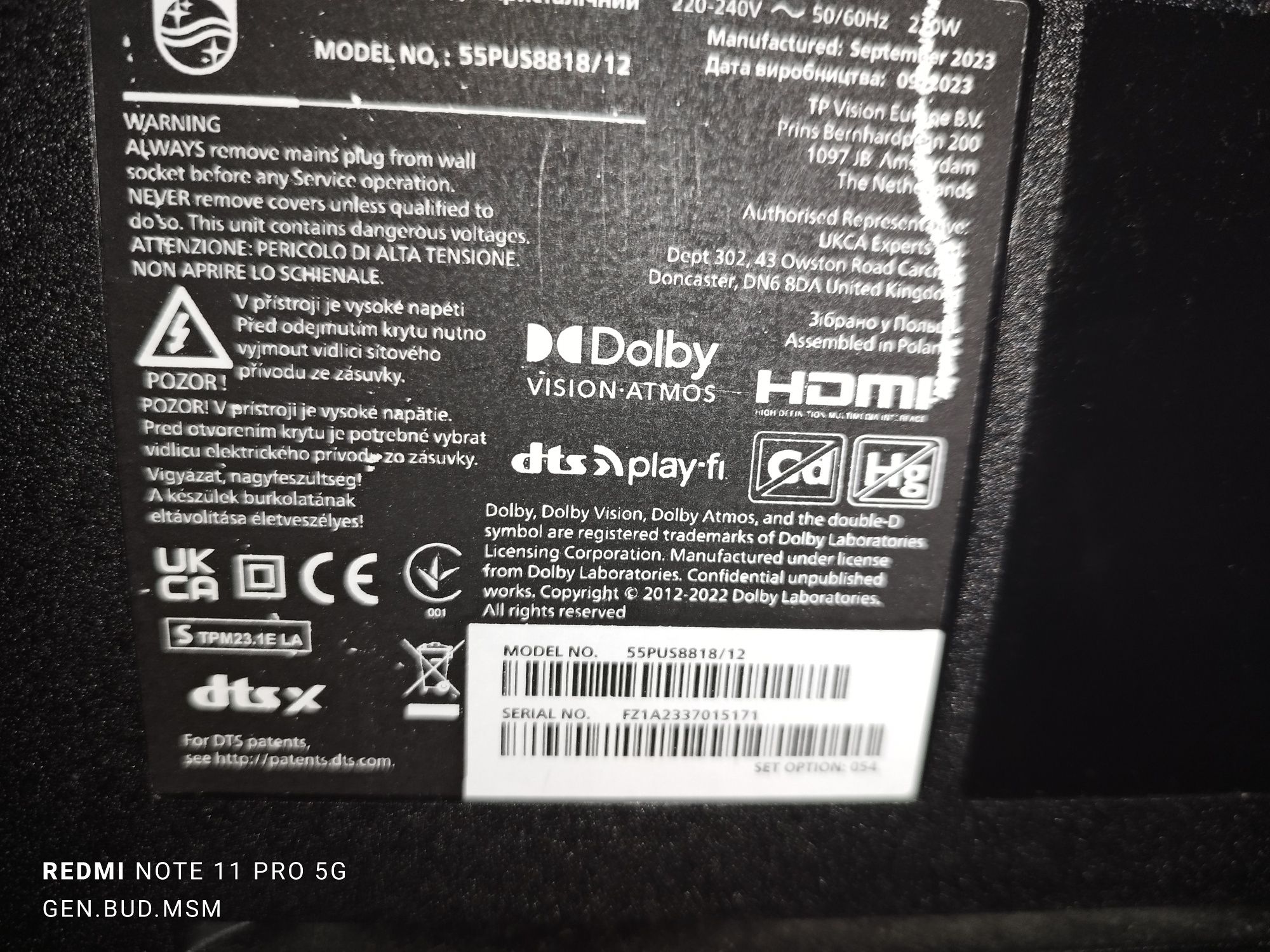 Telewizor Philips 55PUS8818/12