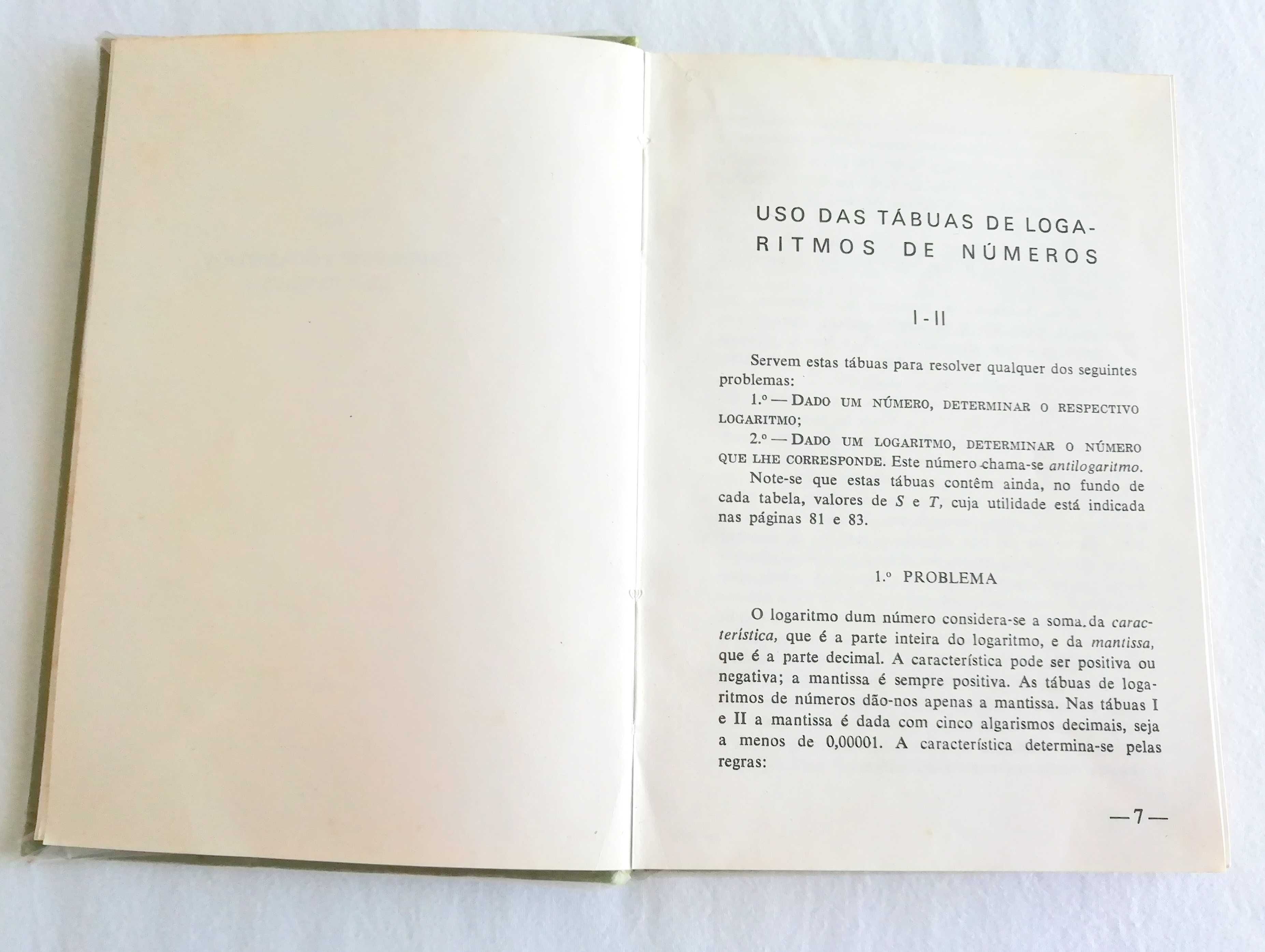 Tábuas de Logaritmos (Formulários), livro de 1973
