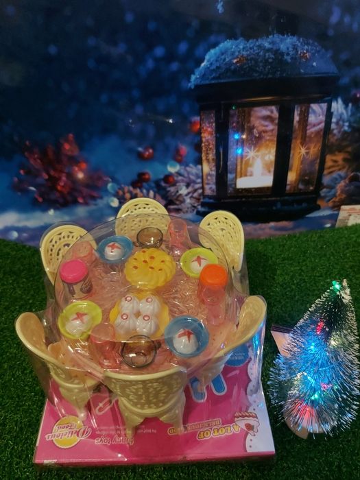 Стол стулья еда посуда для детей куклы Барби