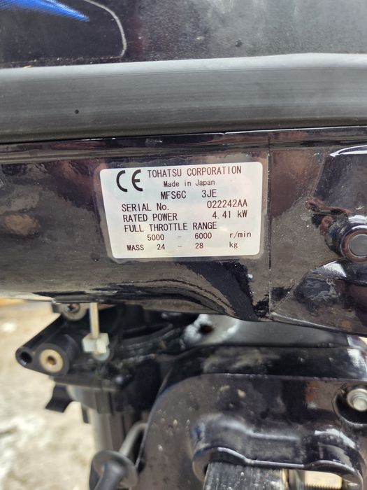 Silnik zaburtowy Tohatsu MFS6C 6km, stopa S, 2013r