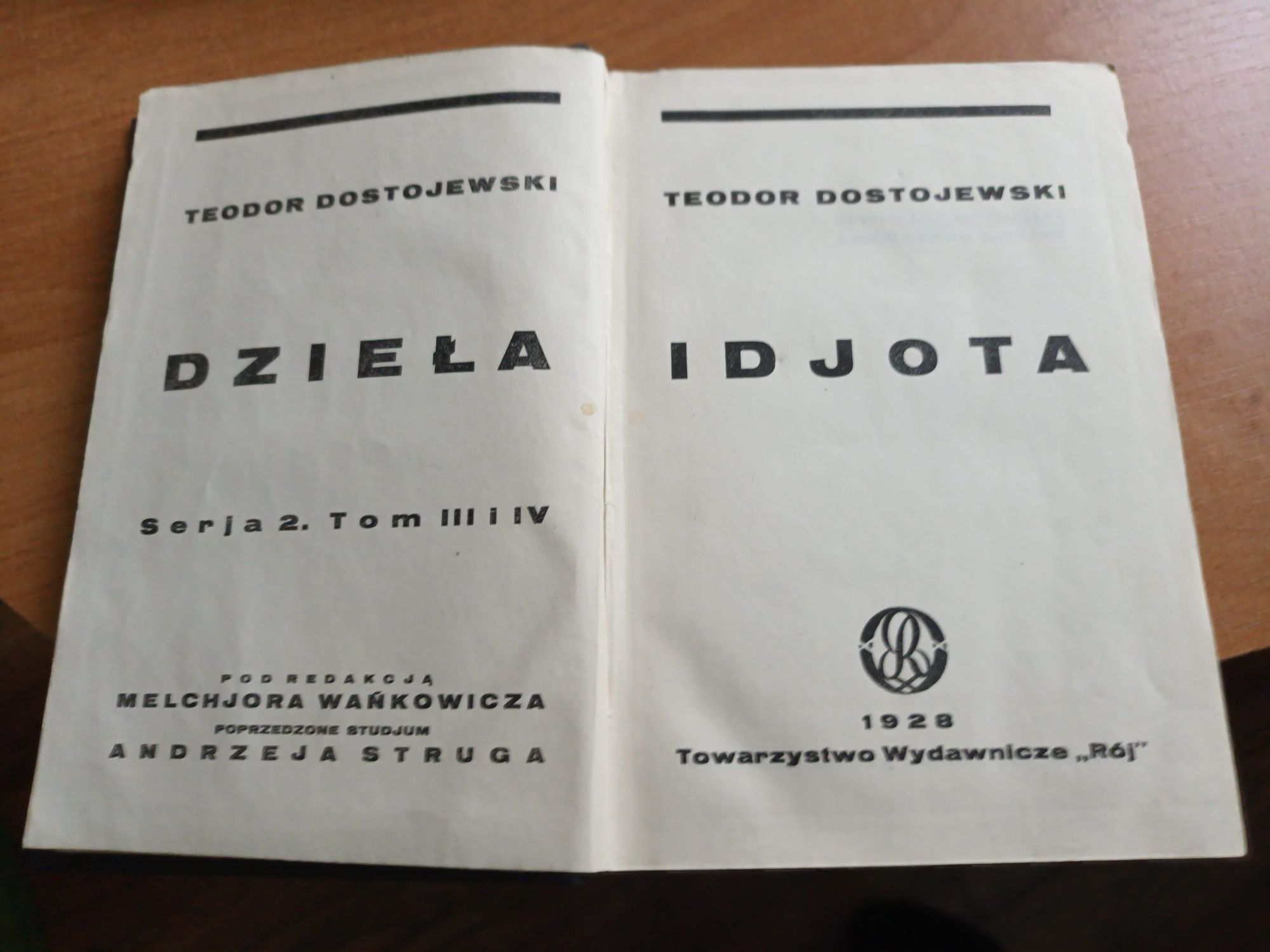 Książka Teodor Dostojewski Idjota 1928