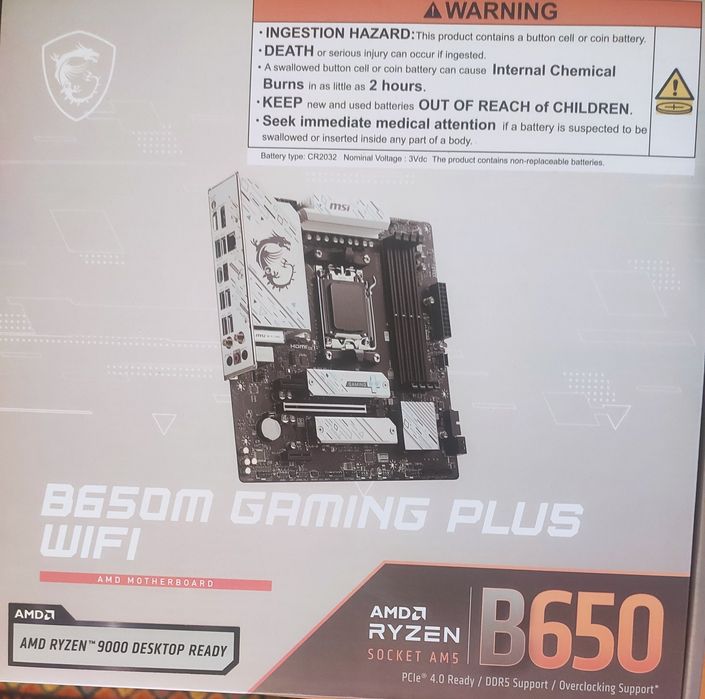 (Гарантия)Комплект плата MSI b650m gaming +WiFi и процессор Ryzen 5 7