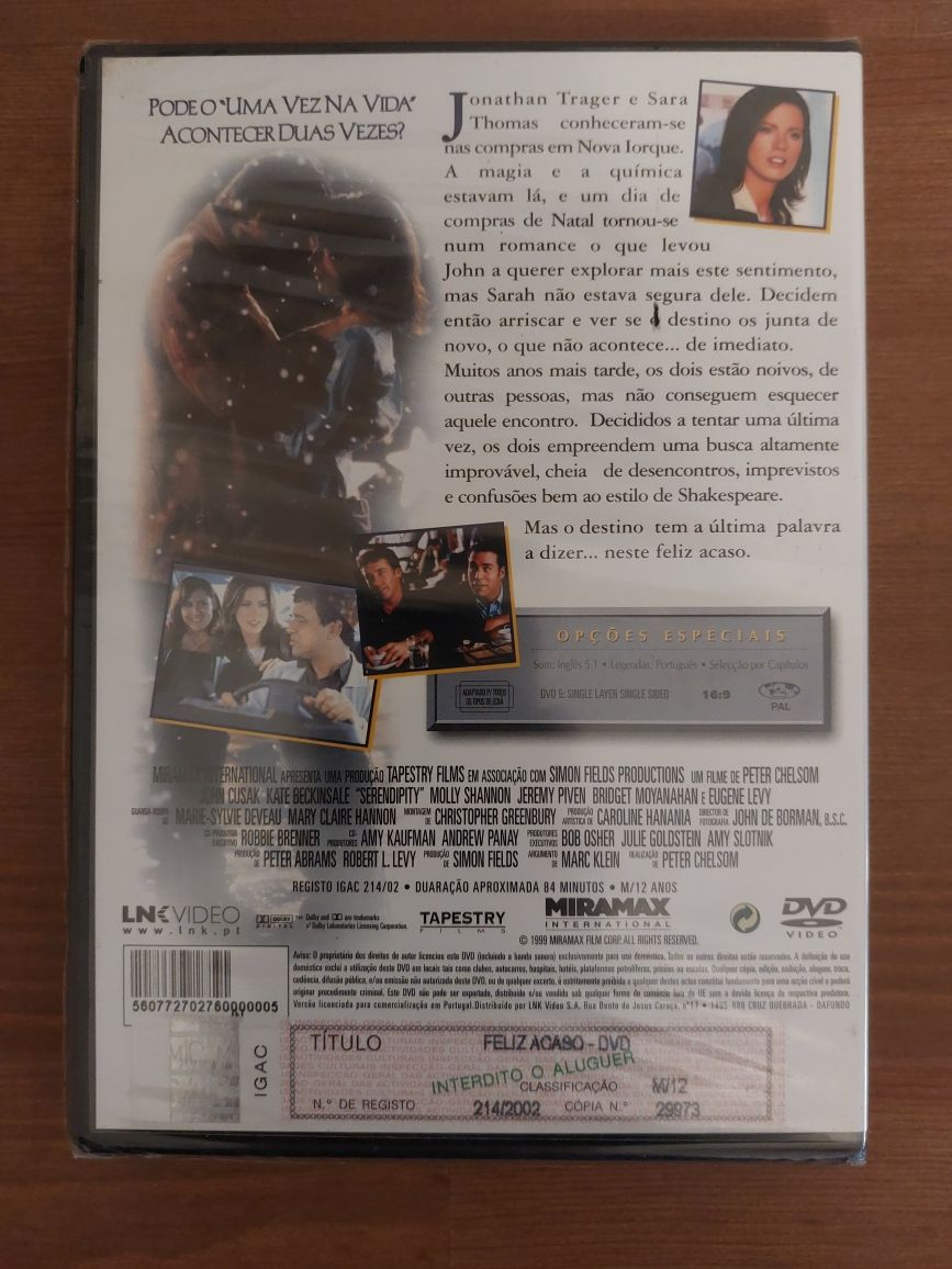 DVD NOVO e SELADO - " Feliz Acaso " 2001