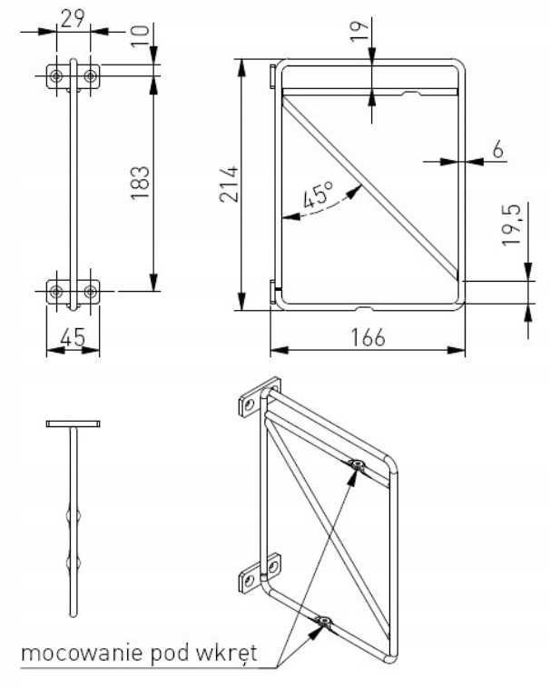 2 pozimowa PÓŁKA ścienna typu LOFT 50 cm - dąb craft złoty